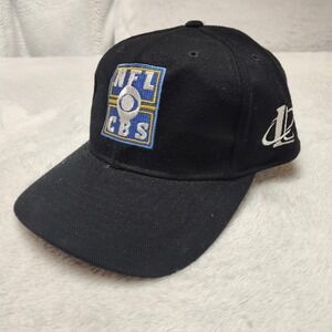 Vintage NFL CBS Hat Cap Snap Back Mens Black Cotton Twill Sports Logo Athletic